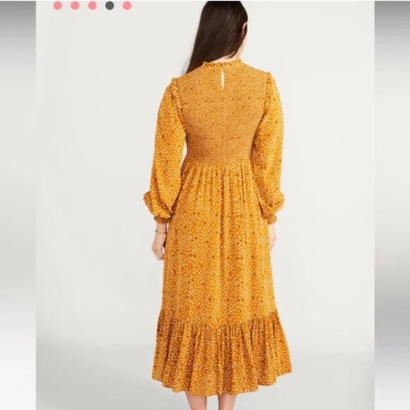 HATCH 1 Yellow Lana Maternity Dress Midi Longsleeve Comfy Women's Small Fall - Picture 4 of 16